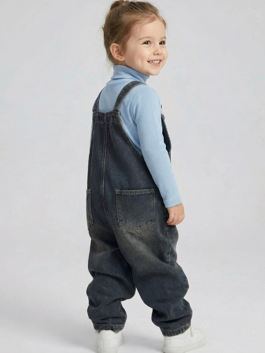 Полукомбинезон iUkoworld Джинсовый полукомбинезон детский утепленный - фото 3