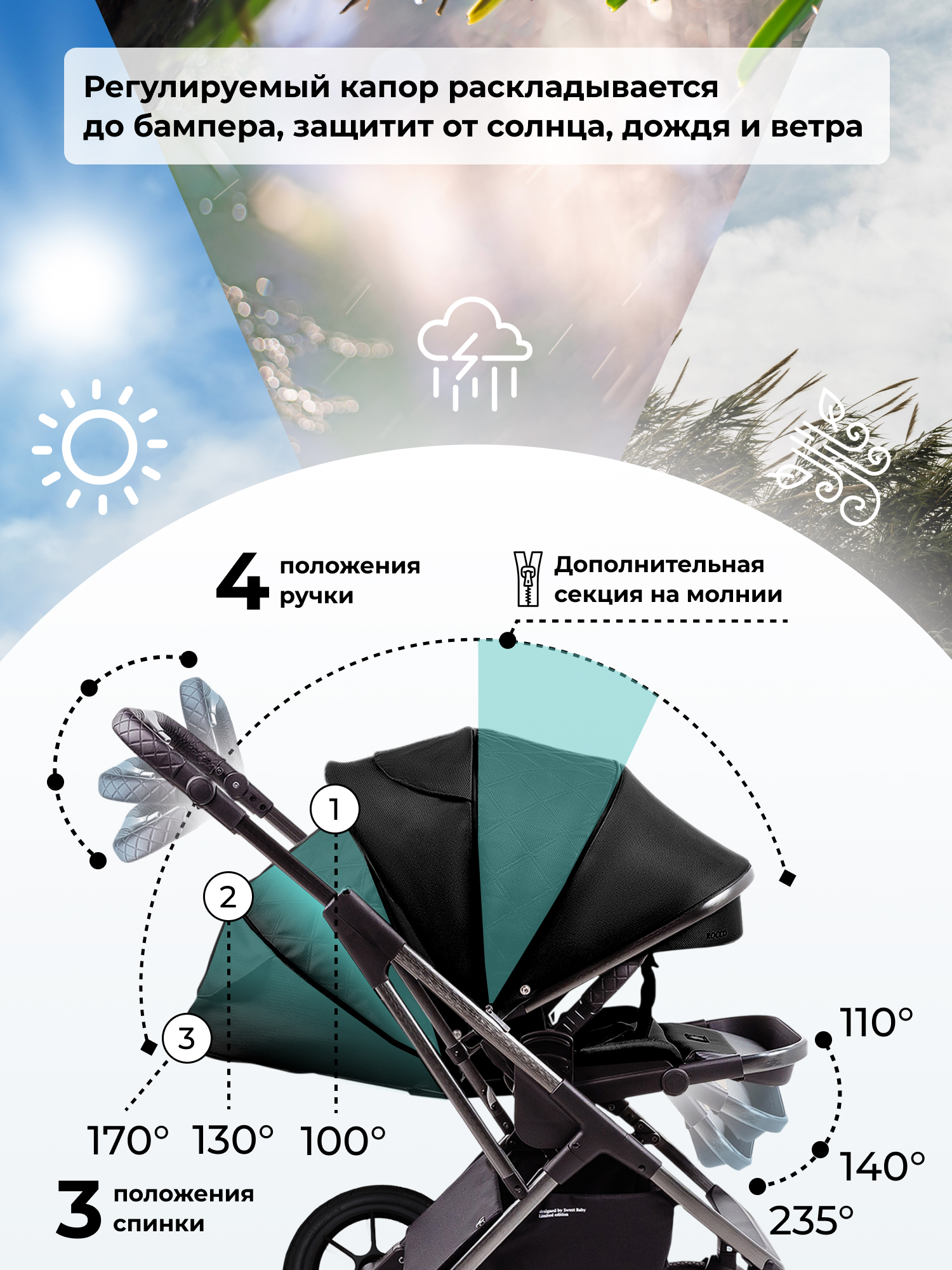 Коляска 2в1 Sweet Baby черный - фото 7