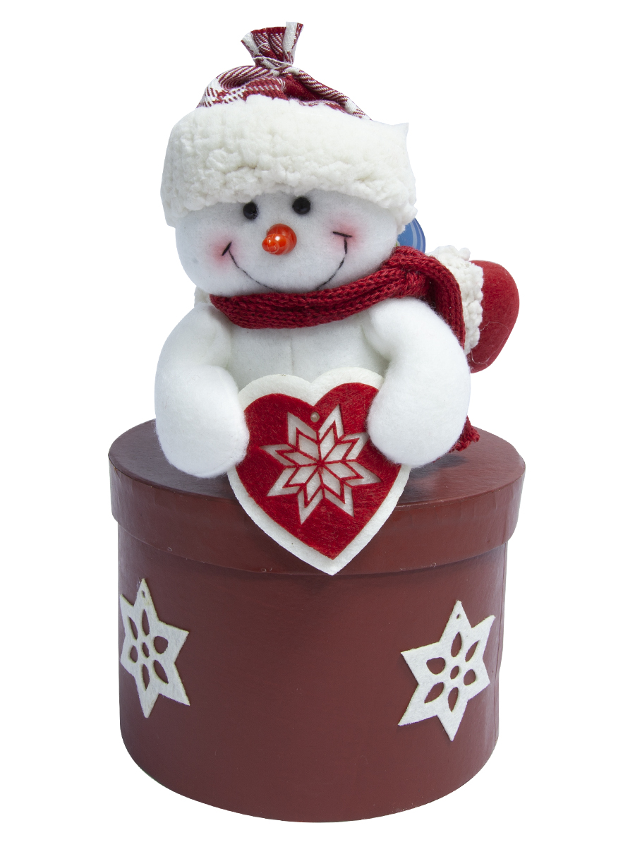 Подарочная коробка Bebelot Новогодняя коробка для сладостей Дед мороз или снеговик 14х14х22 см - фото 1