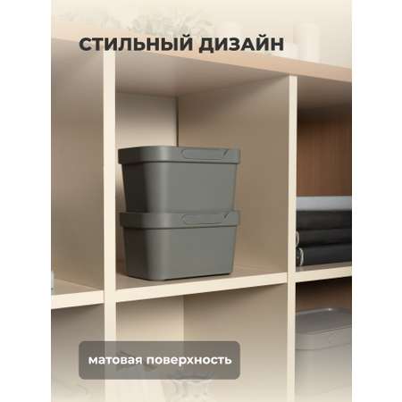 Набор ящиков с крышкой Econova Универсальные, 18.9х13.2х11 см, 1,9Л