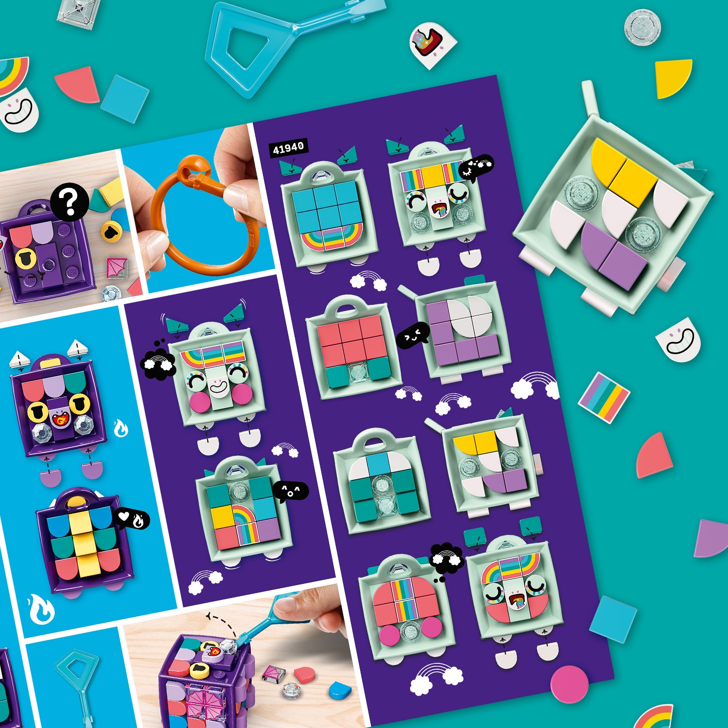 Конструктор LEGO DOTS Брелок для сумки Единорог - фото 9