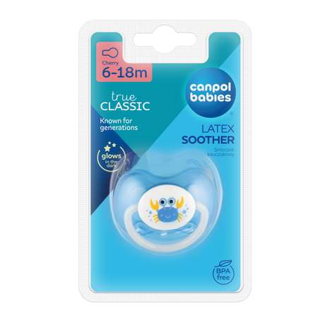 Пустышка Canpol Babies латекс классическая от 0 мес. 1 шт. в ассортименте