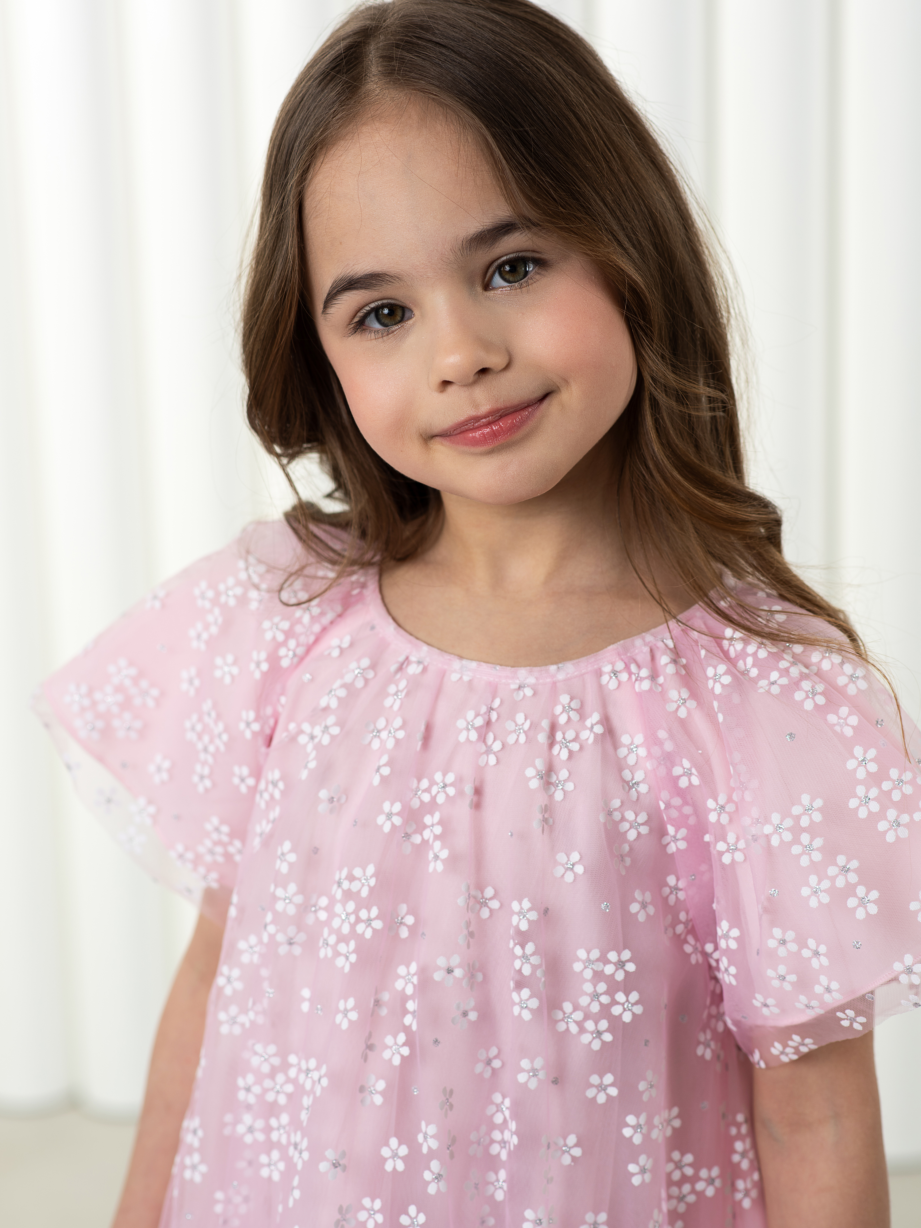 Платье LisaWeta D-077-23 розовый серебро - фото 5