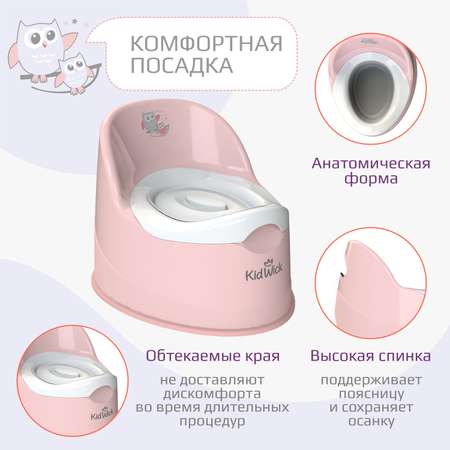 Горшок детский KidWick Гигант розовый с белой крышкой