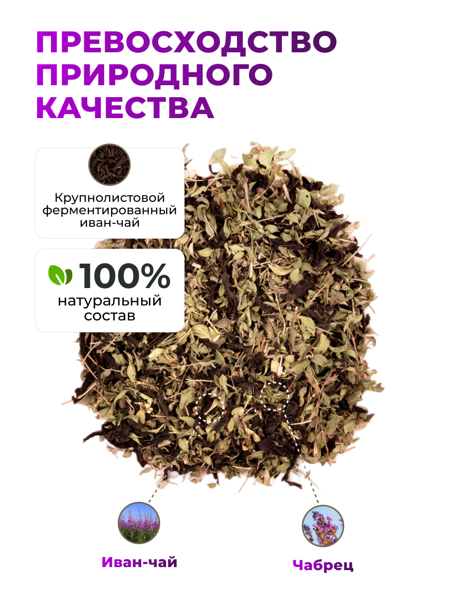 Напиток чайный Предгорья Белухи Иван-чай ферментированный с чабрецом 70 гр - фото 4