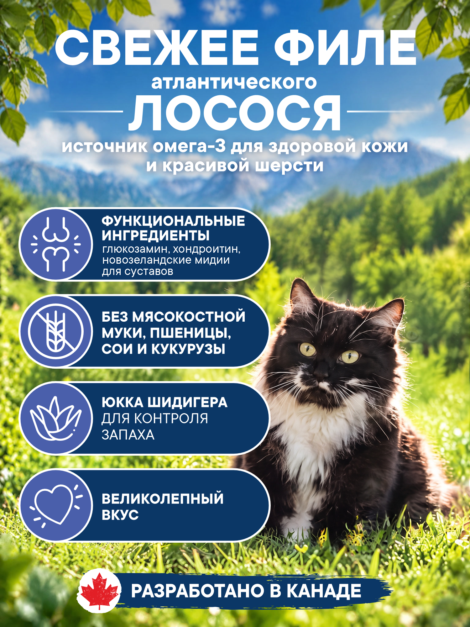 Корм для кошек сухой Pronature Holistic Atlantic для кожи и шерсти на лососе с рисом 2кг - фото 2