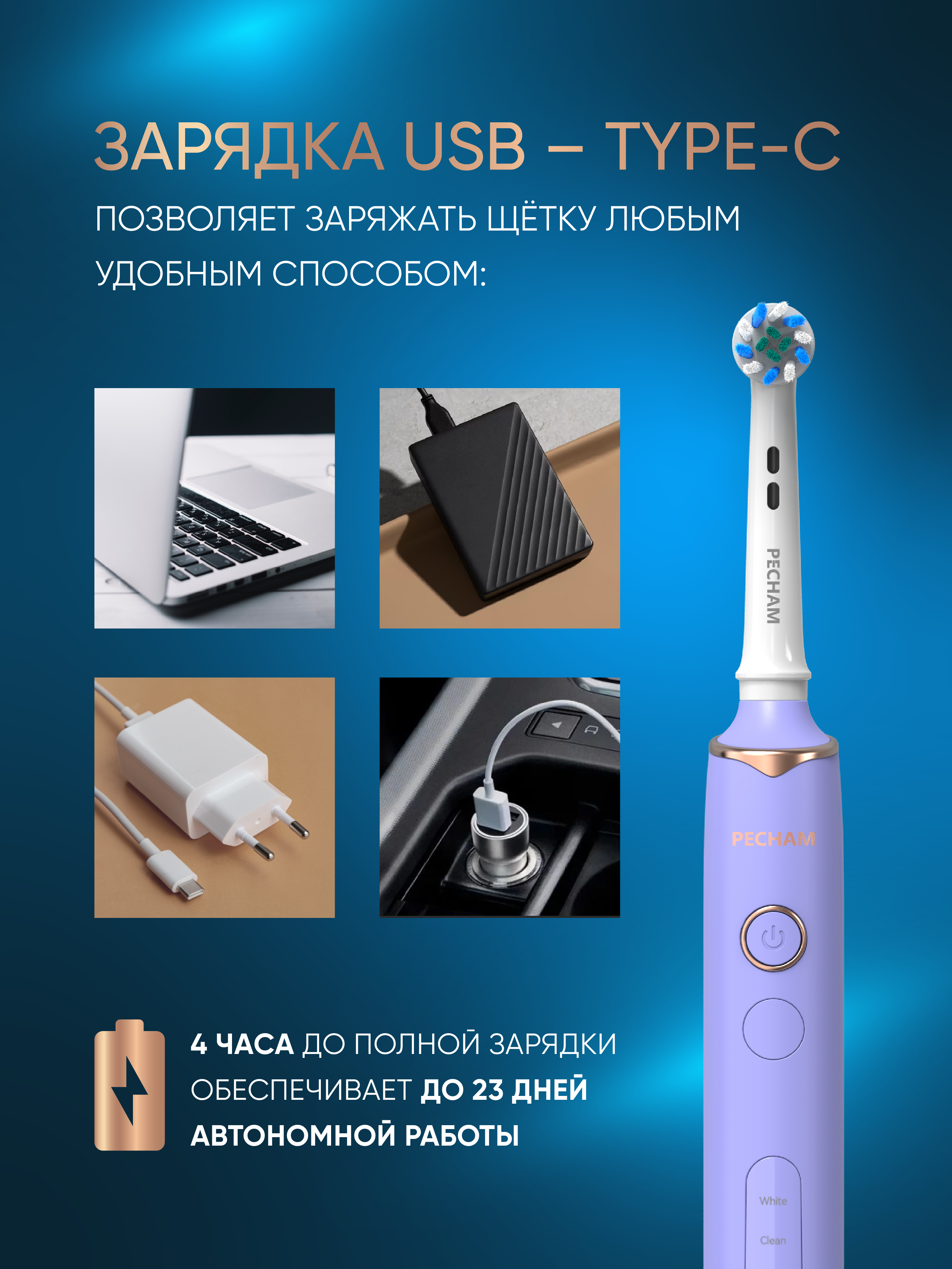 Зубная щетка электрическая PECHAM - фото 9