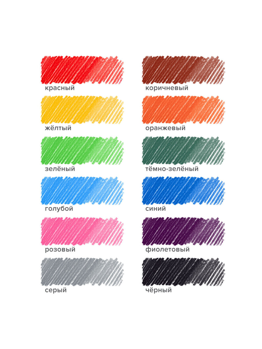 Карандаши цветные Brauberg 12 шт. - фото 7