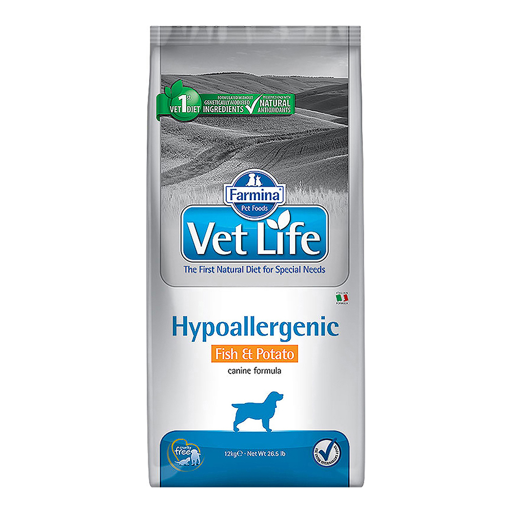 Корм для собак Farmina VetLife гипоаллергенный с рыбой и картофелем 12кг - фото 1