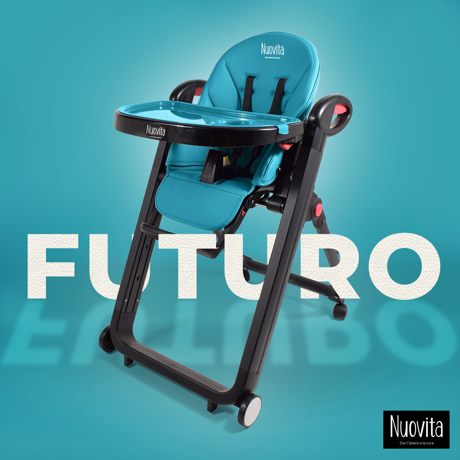 Стульчик для кормления Nuovita Futuro Nero голубой - фото 2