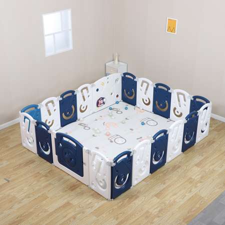 Манеж UNIX line Supreme Music 200x240 с ковриком горкой и баскетбольным кольцом