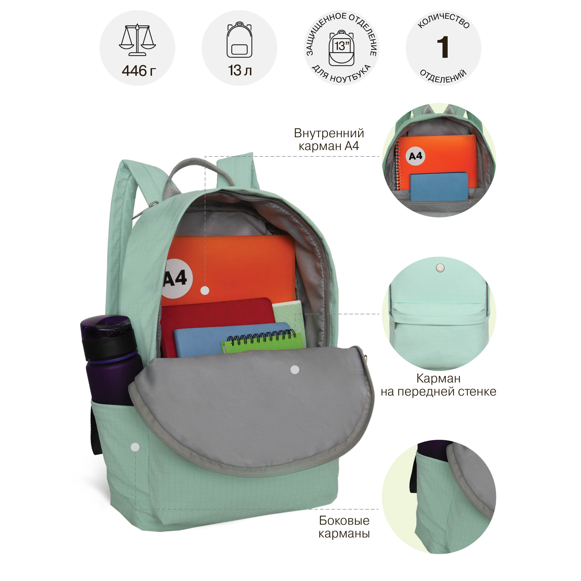 Рюкзак Grizzly Для девочки - фото 7