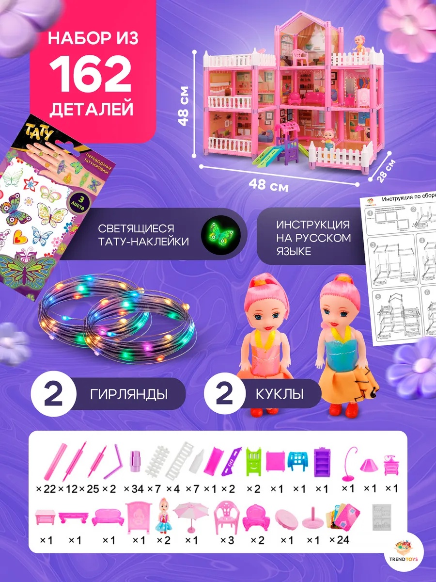 Домик для кукол TrendToys 48 см с мебелью LDG100 - фото 9