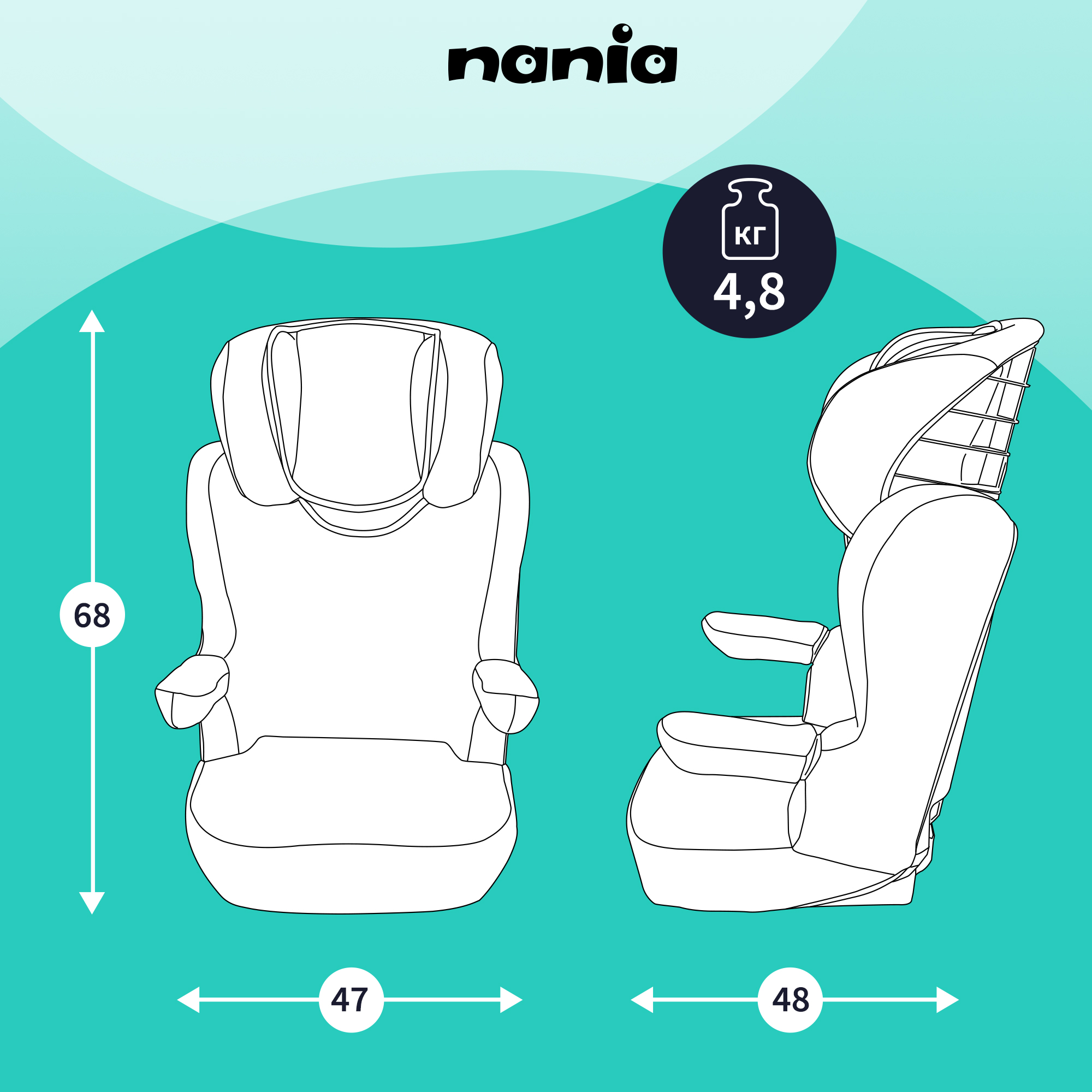 Автокресло Nania RWAY 2/3 (15-36 кг) черный - фото 8