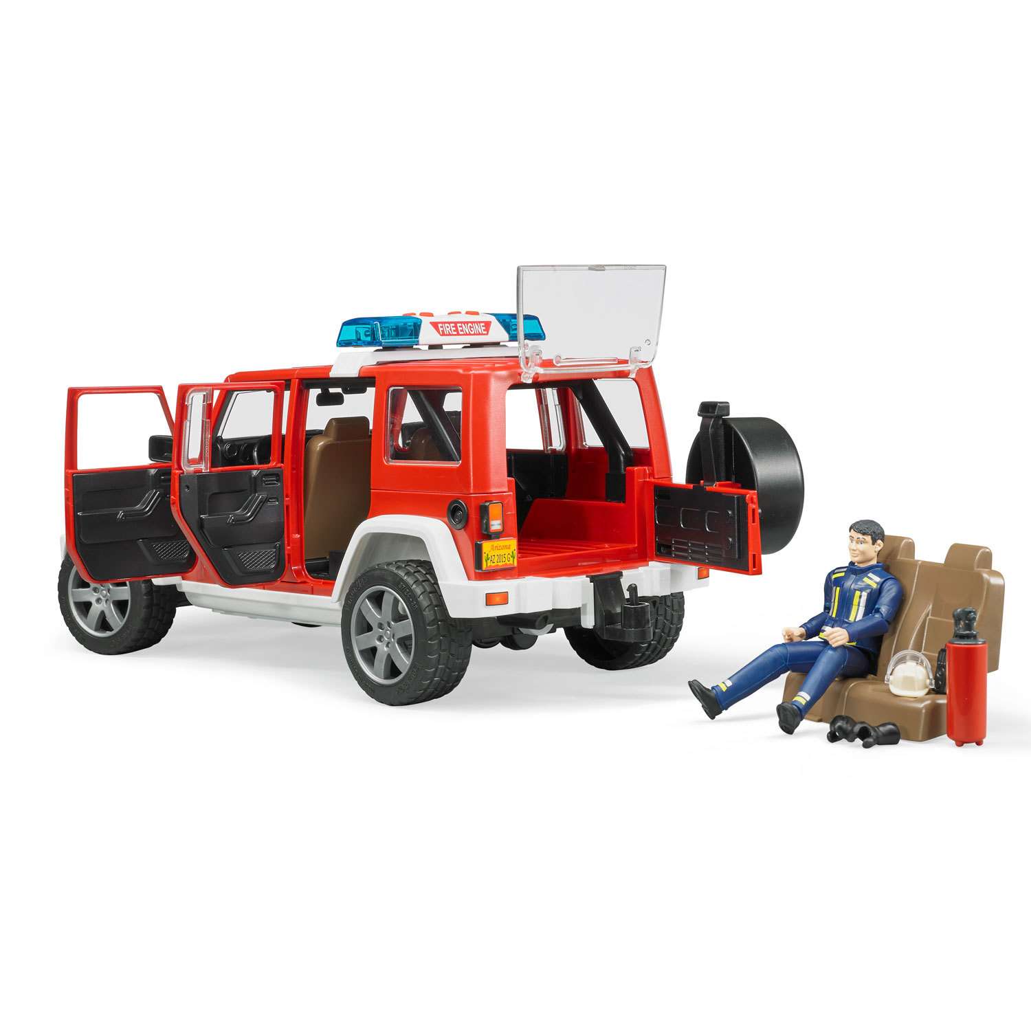 Пожарная машина Bruder Jeep с фигуркой 02-528 - фото 7