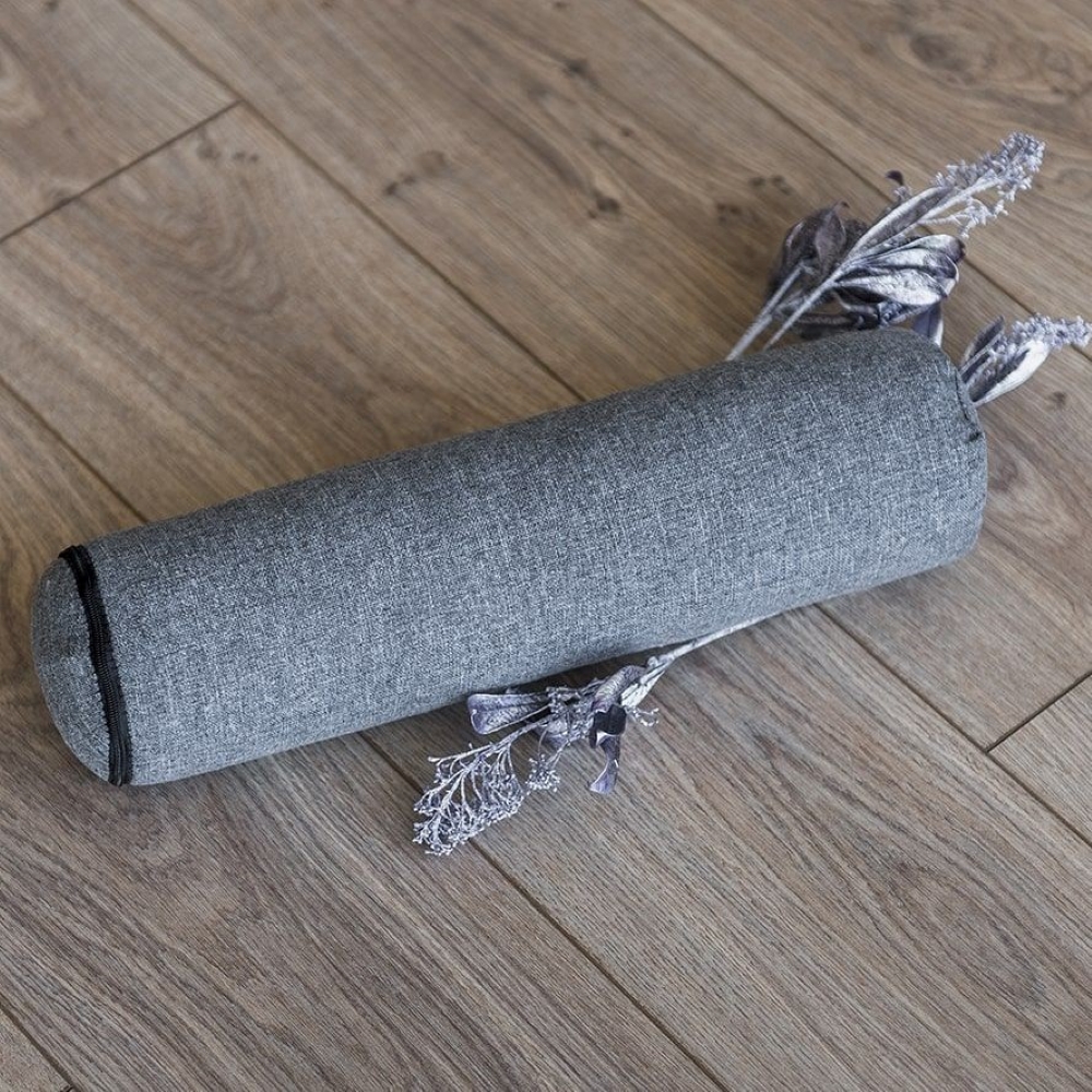 Валик BIO-TEXTILES для спины и шеи с лузгой гречихи серый - фото 5