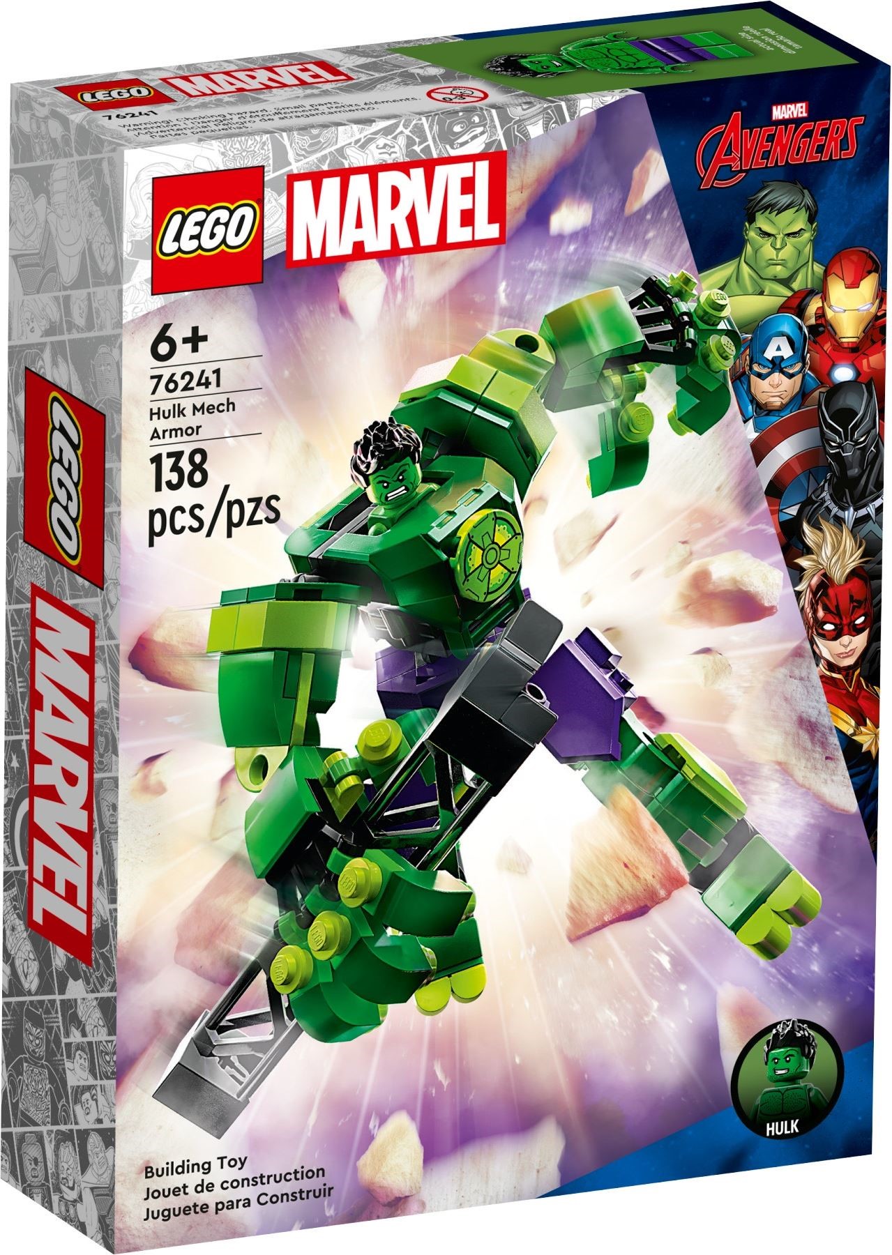 Изображение товара LEGO Marvel Super Heroes Броня Халка Робот 76241, конструктор с движущимися деталями