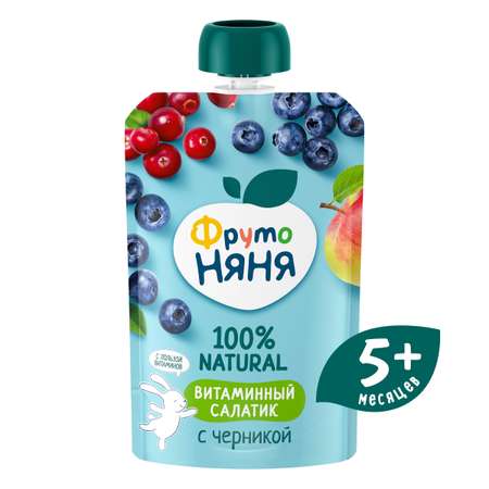 Пюре ФрутоНяня Витаминный салатик с черникой с 5 мес 90 г