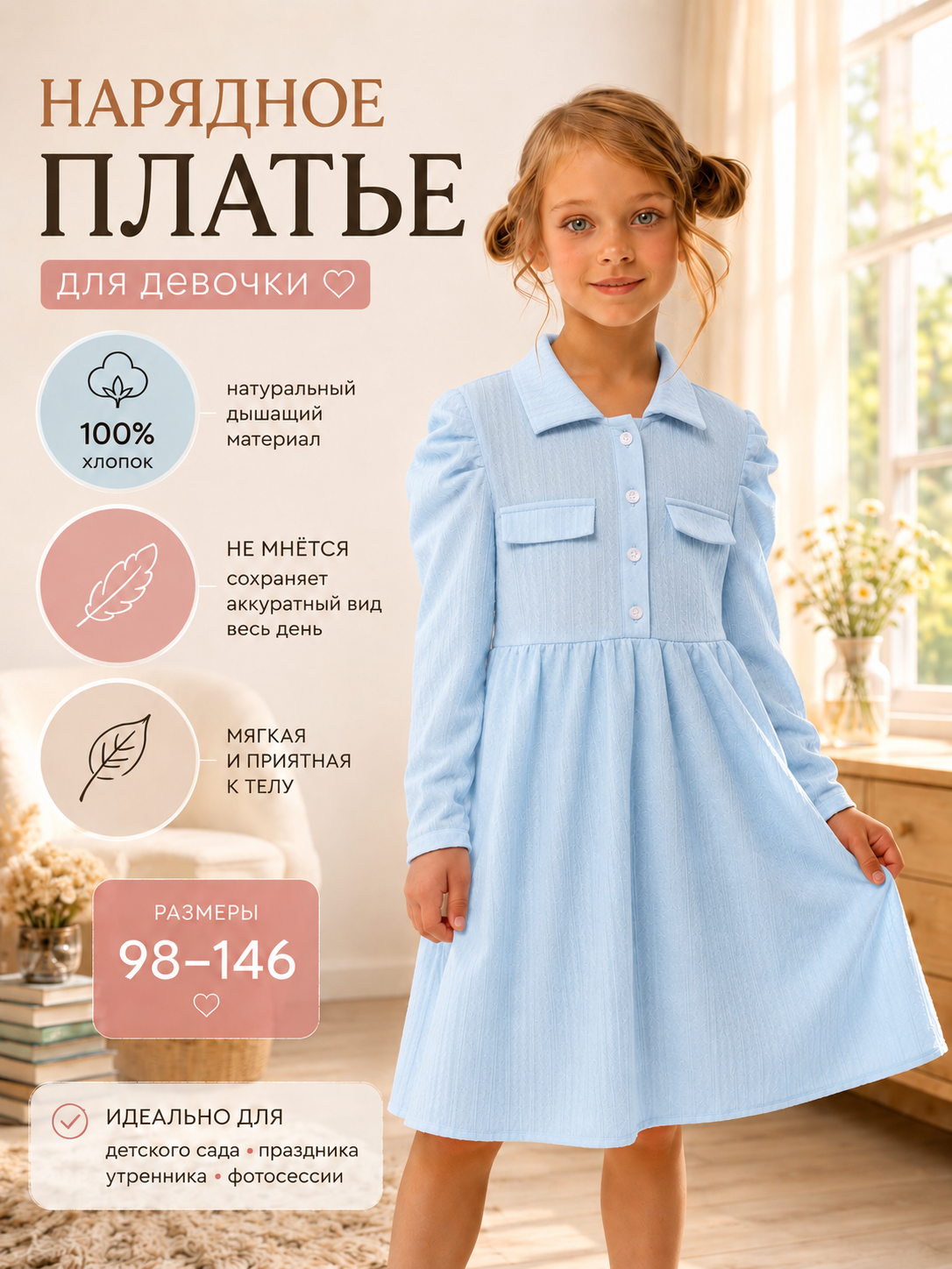 Платье NATIVIA ПКД/голубой - фото 6