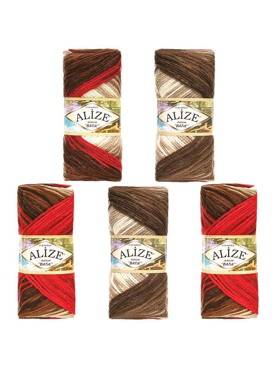 Пряжа Alize для вязания Burcum Batik 100 гр 210 м 5 мотков 4574 секционный - фото 7