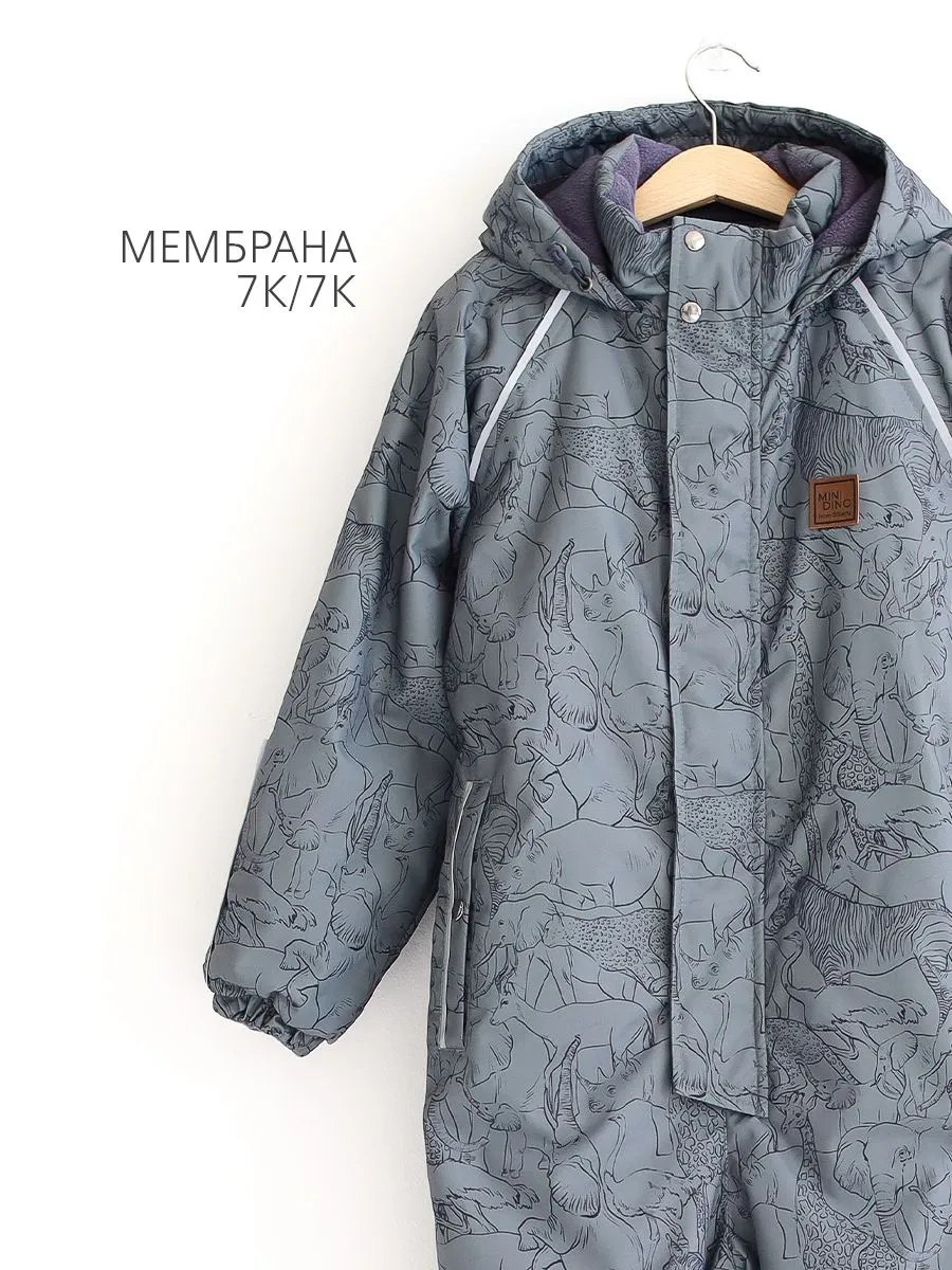 Комбинезон MINIDINO В-КОМ-015/ДКомбинезон еврозима принт Сафари серо-зеленый - фото 8