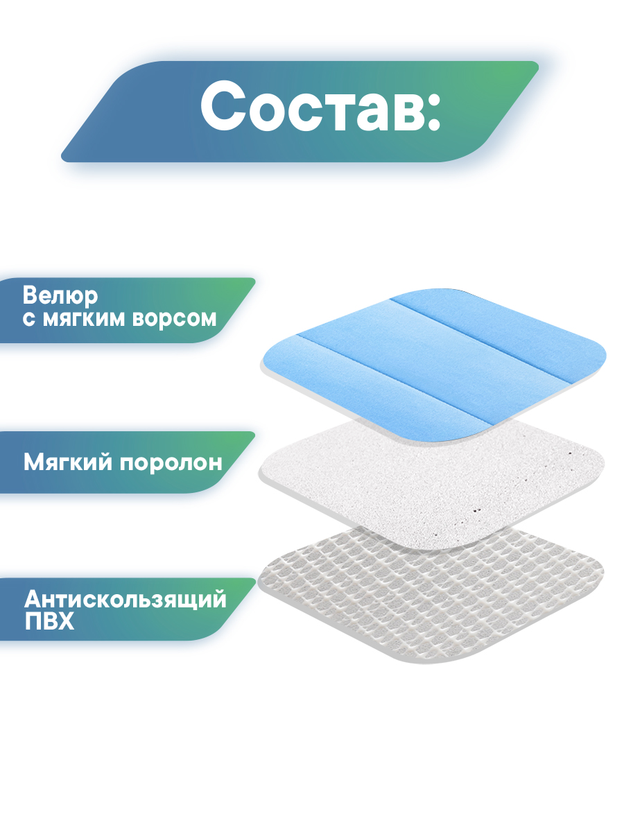 Коврик для ванной VILINA Велюр 50 x 80 см 1 шт. - фото 7