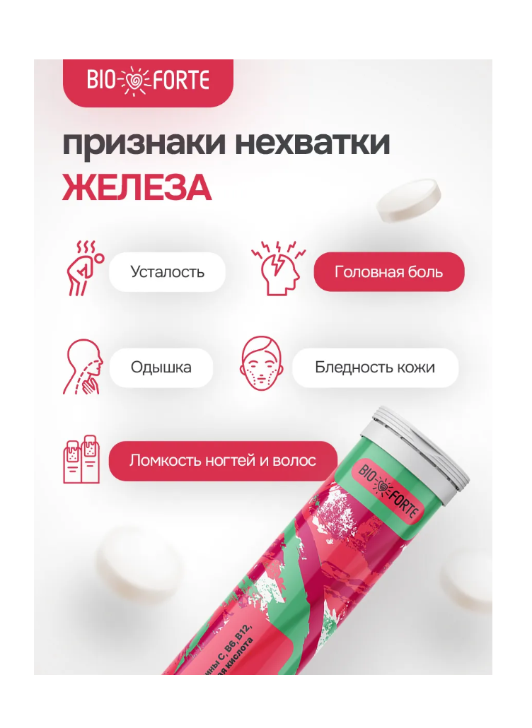 Витамины BioForte Железо + Витамины С В6 В12 + Фолиевая кислота - фото 7