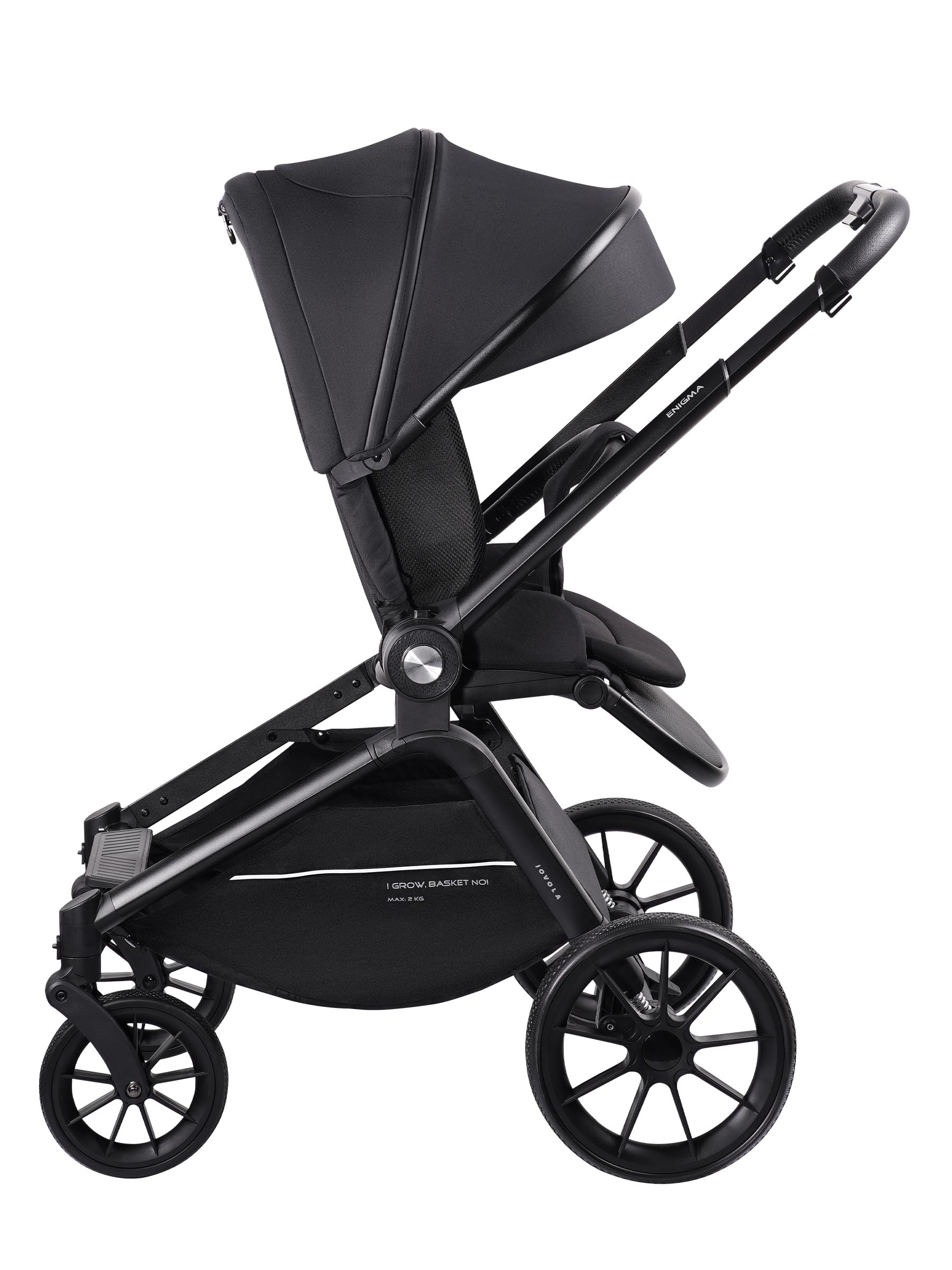 Коляска прогулочная JOVOLA Enigma всесезонная черный - фото 13