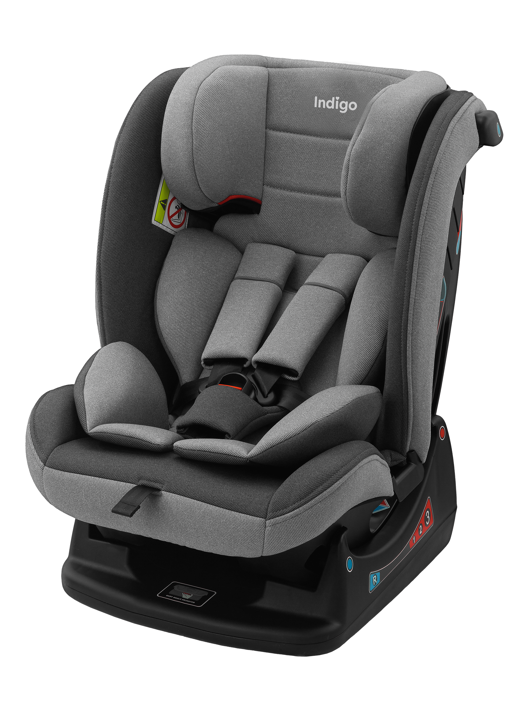 Автокресло Indigo Reflex светло-серый, серый 0+/1/2/3 (0-36 кг) - фото 12