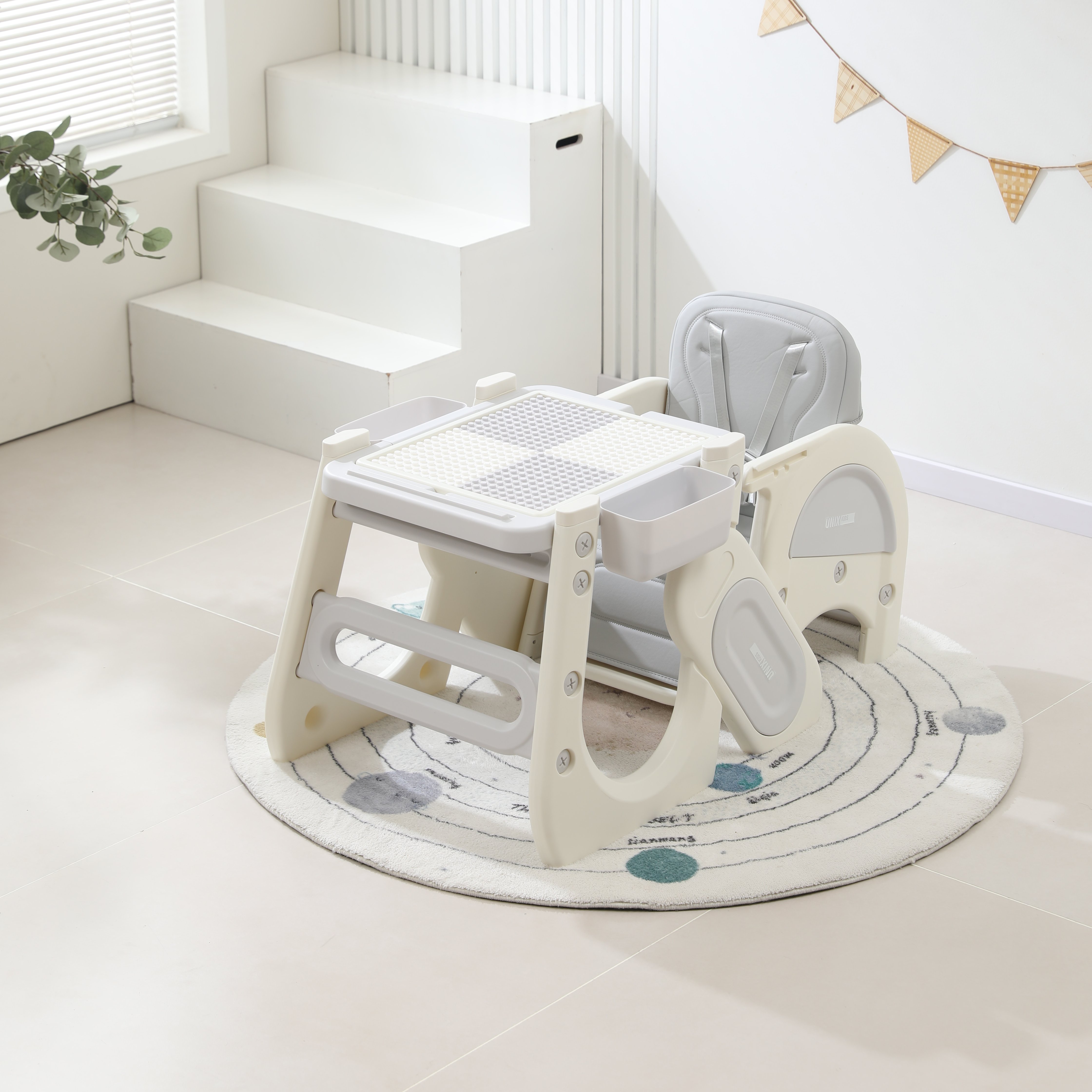 Стульчик для кормления UNIX Kids Cloud (3 in 1) Grey серый - фото 17