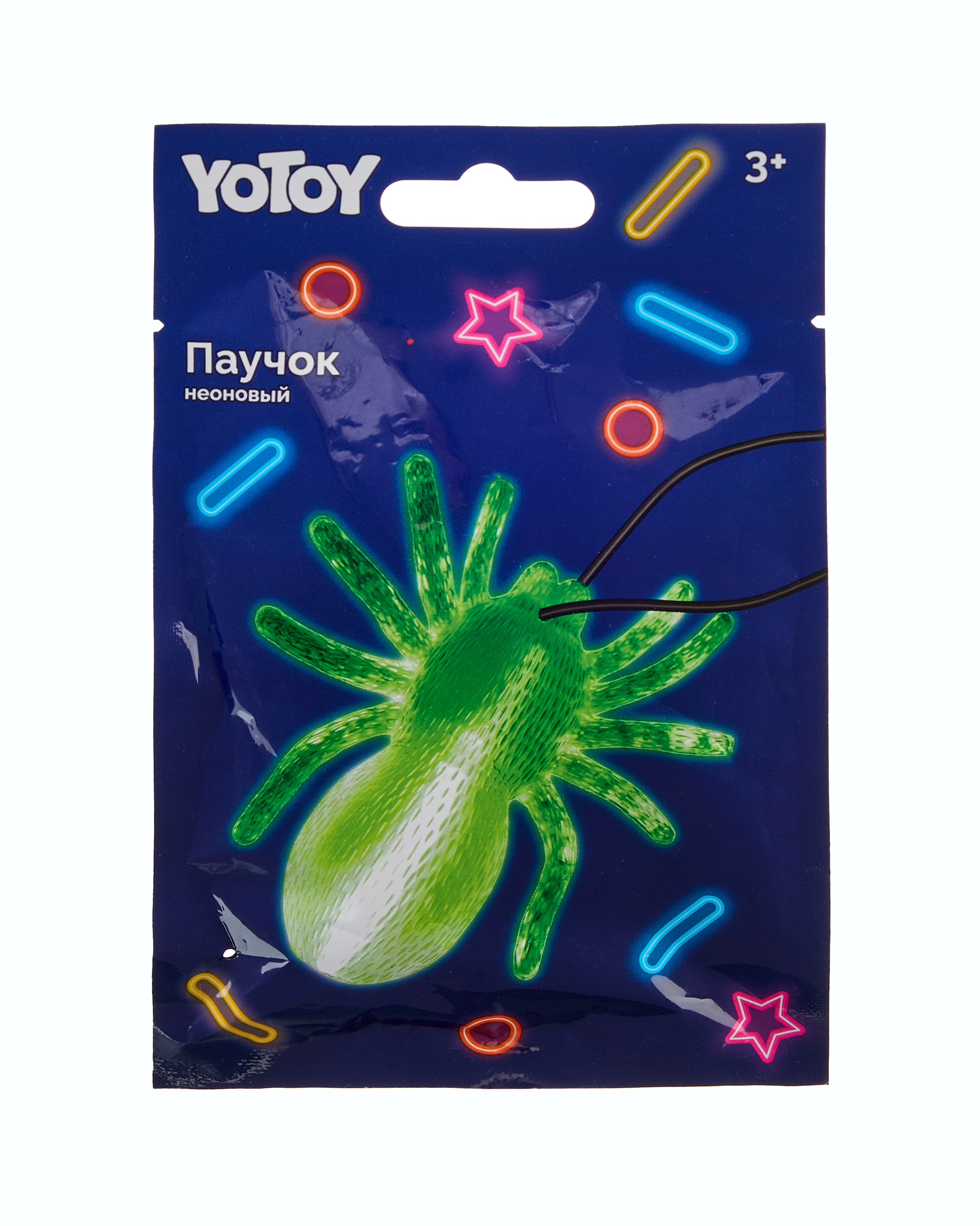 Ожерелье Yotoy Неоновый БУМ Паук зеленый - фото 1