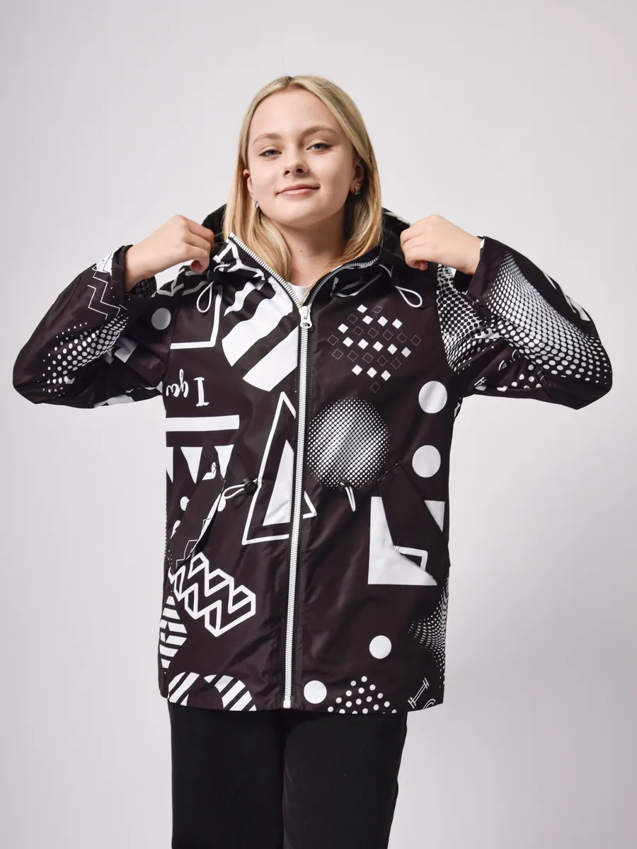 Ветровка Аврора 1107-Д/черный/белый - фото 3