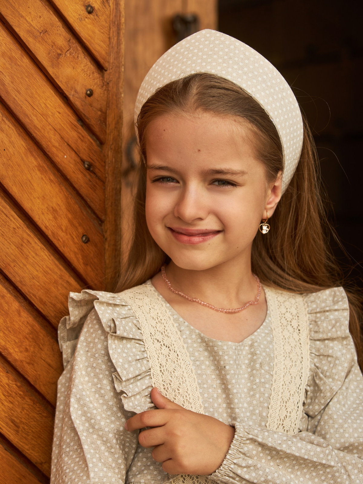 Кокошник MOUN кокошник_лен_горошек - фото 4