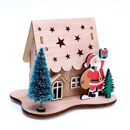 Новогодний декор Sima-Land с подсветкой «Дом со звёздами» 15.5×11×12 см