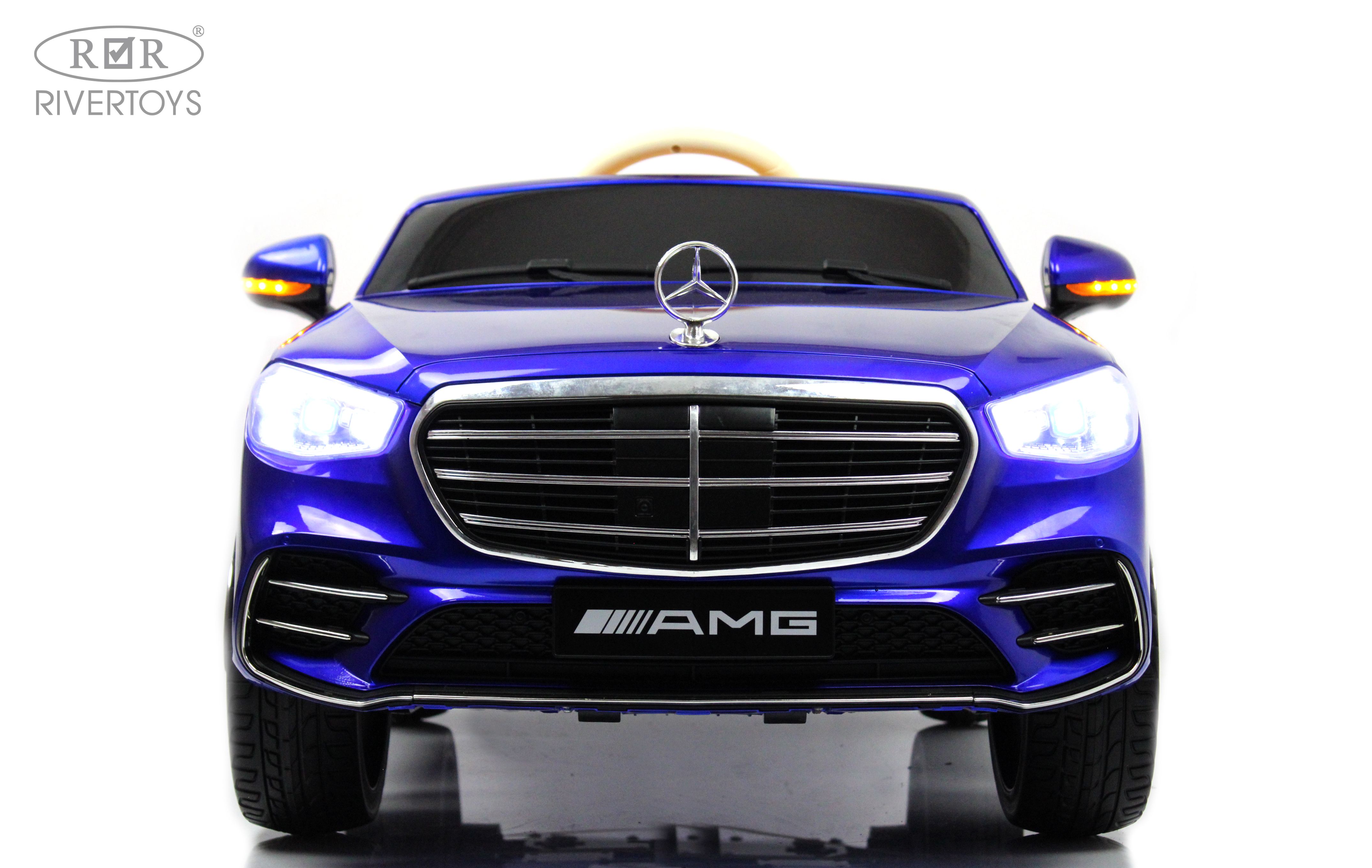 Электромобиль RIVERTOYS Mercedes М333БХ-BLUE-GLANEC С пультом ДУ - фото 4