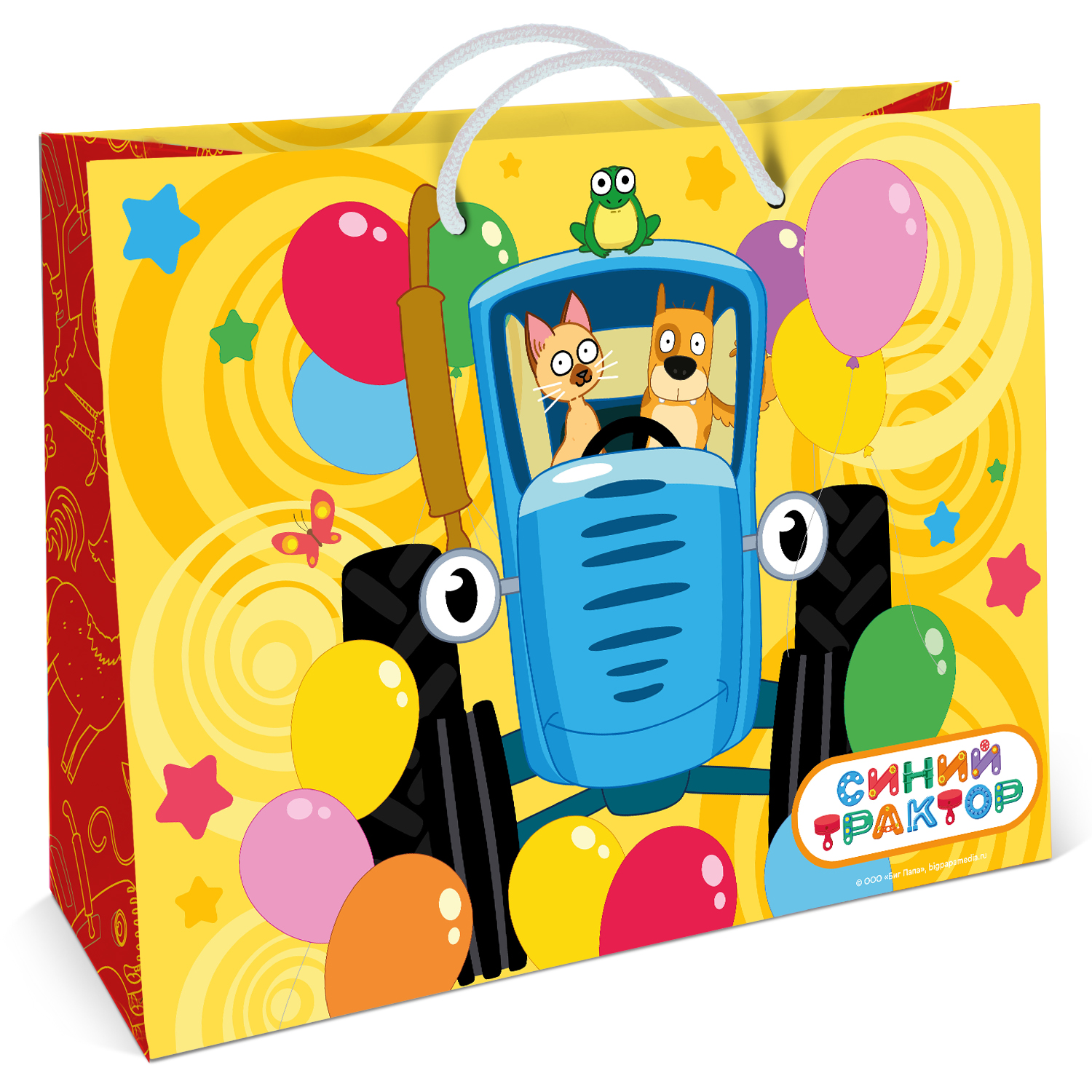 Пакет подарочный ND PLAY Синий трактор Поздравляю 40*30см - фото 1