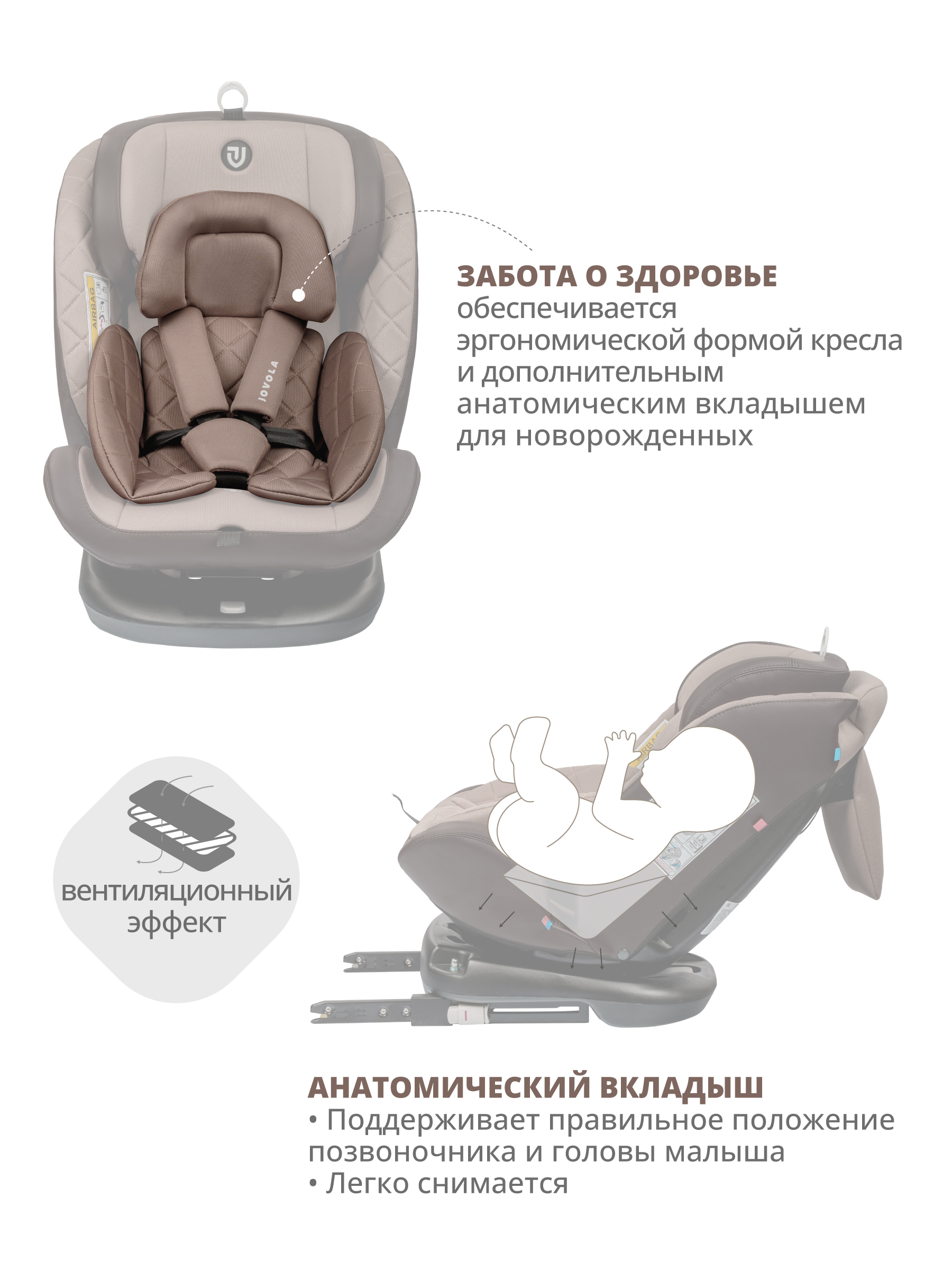Автокресло Indigo Fuller Isofix 0+/1/2/3 (0-36 кг) бежевый - фото 8
