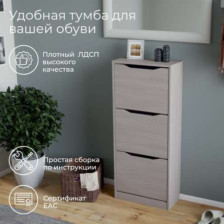 Тумба для обуви Мебель ТриЯ Тетра Тип 1 Ясень шимо