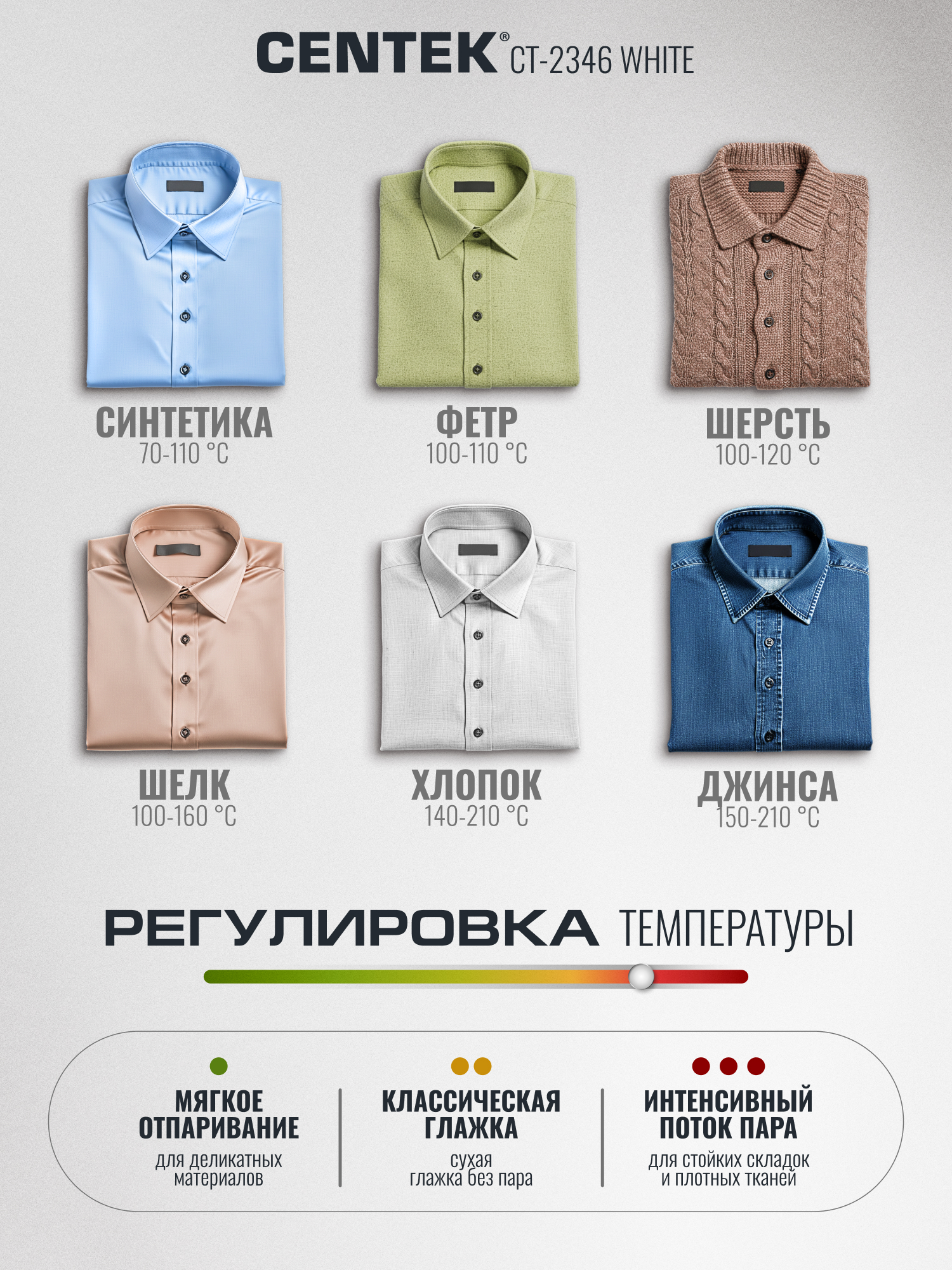 Утюг CENTEK CT-2346 WHITE - фото 6