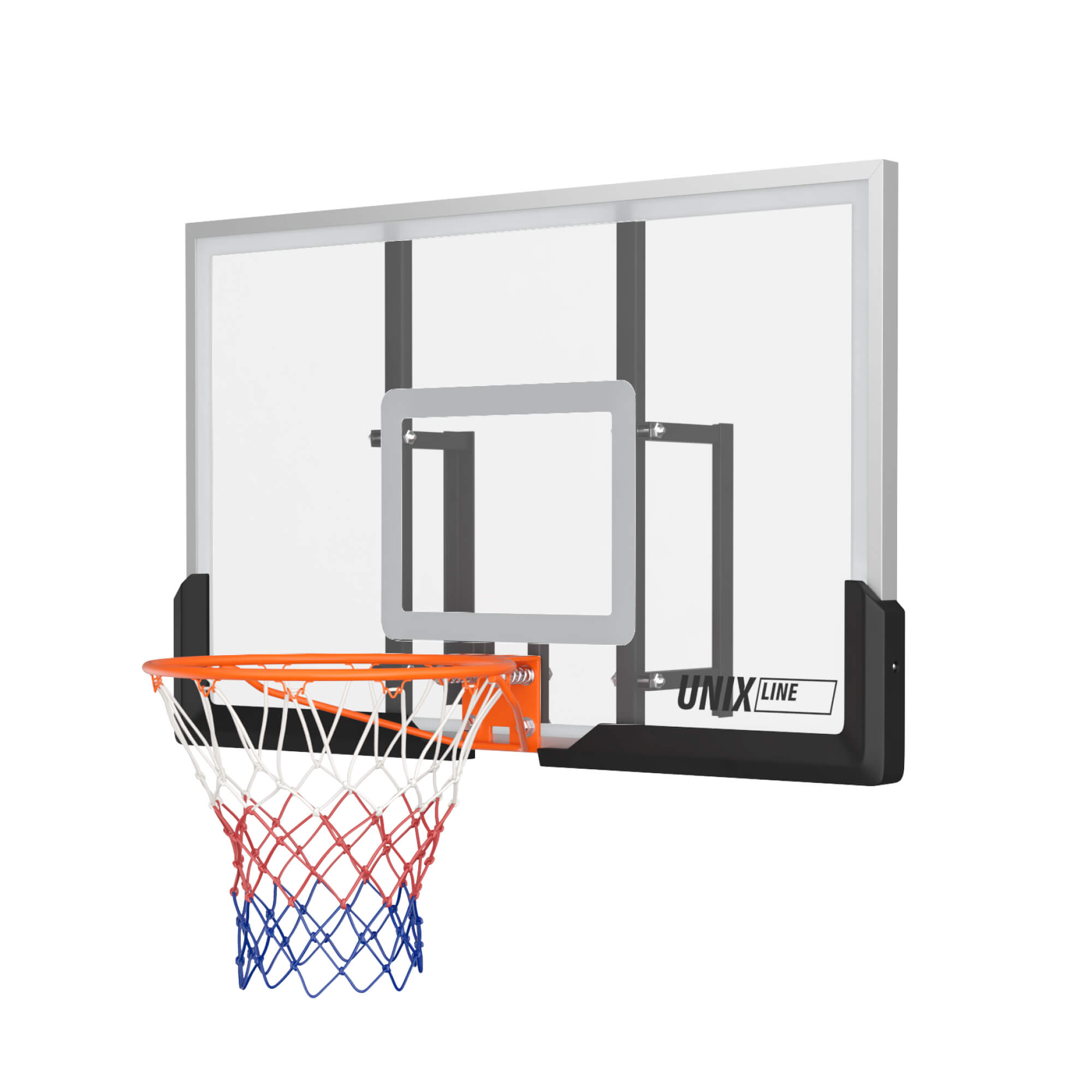 Баскетбольный щит UNIX line из поликарбоната в стальной раме B-Backboard Square диаметр кольца R45 - фото 8