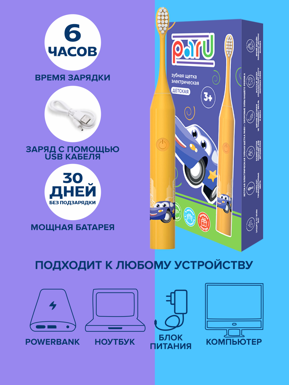 Зубная щетка электрическая PARU - фото 5