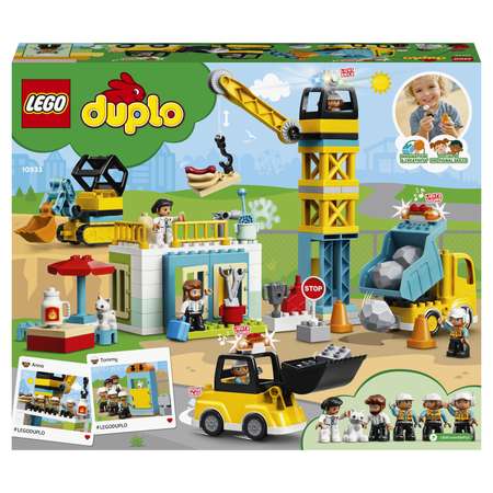 Конструктор LEGO DUPLO Башенный кран на стройке блочный
