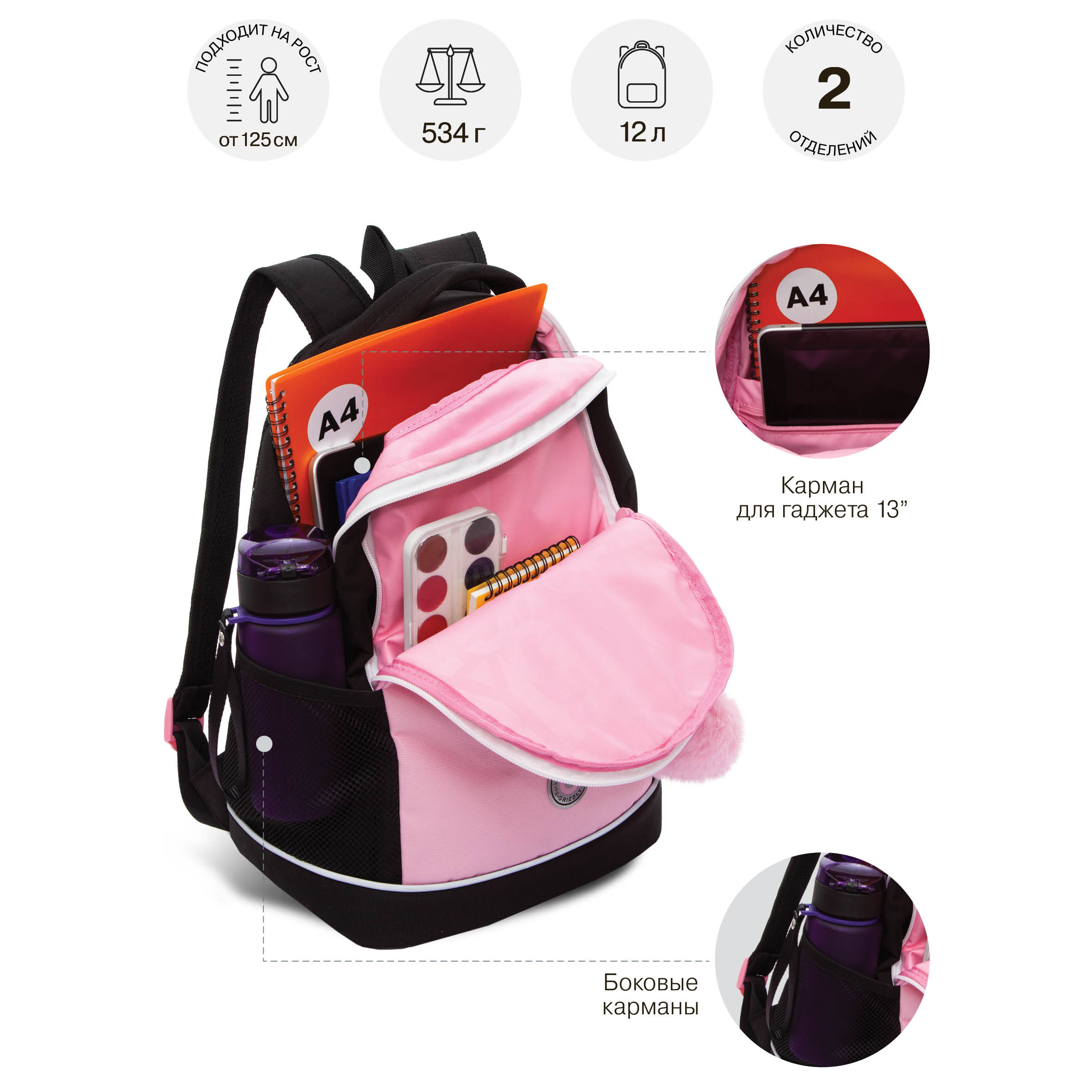 Рюкзак Grizzly для девочки - фото 7