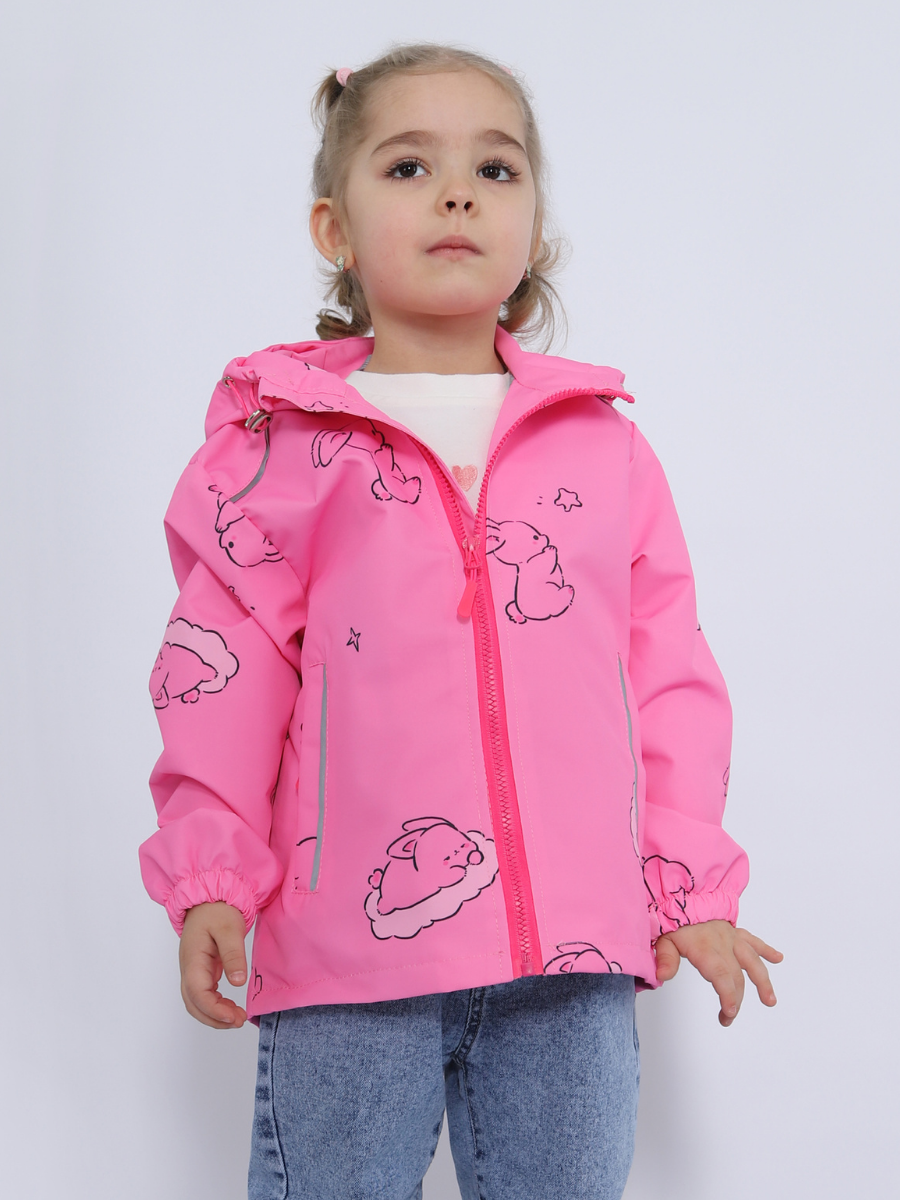 Изображение товара Демисезонная ветровка для девочки RuStyle 86 с кроликами водоотталкивающая