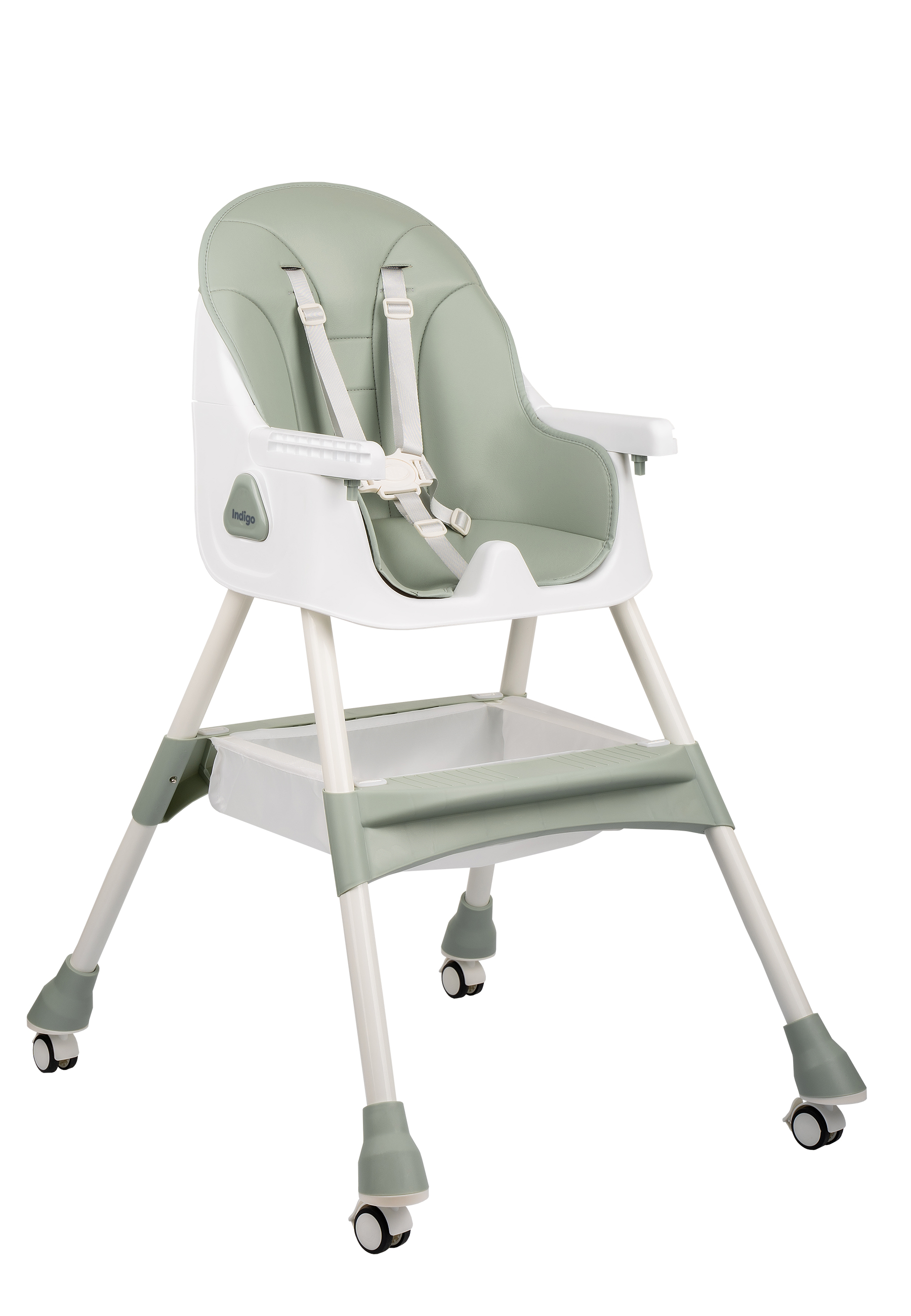 Стульчик для кормления Indigo Corn зеленый-серый - фото 2