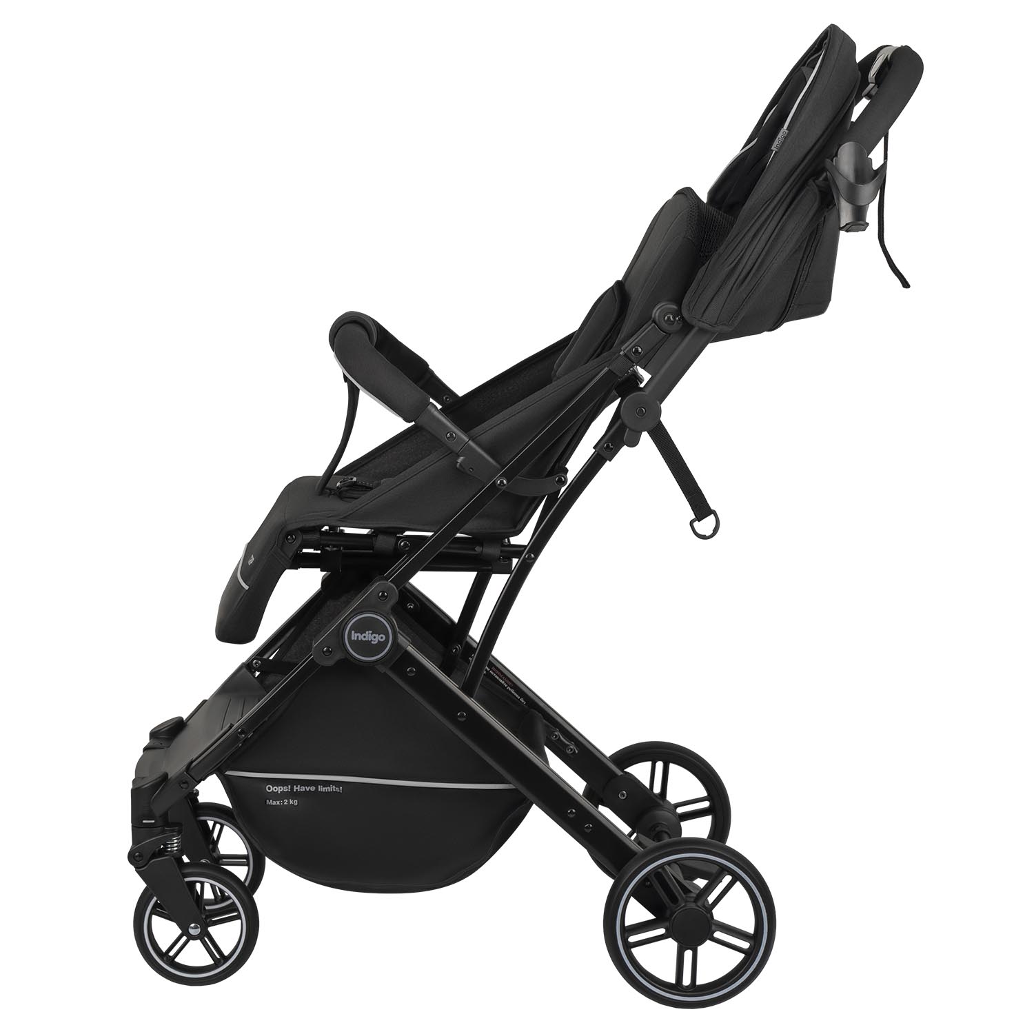 Коляска прогулочная Indigo Trip для путешествий черный - фото 15