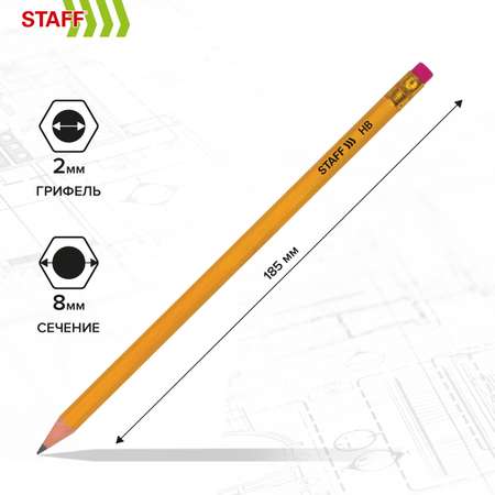 Карандаши чернографитные Staff