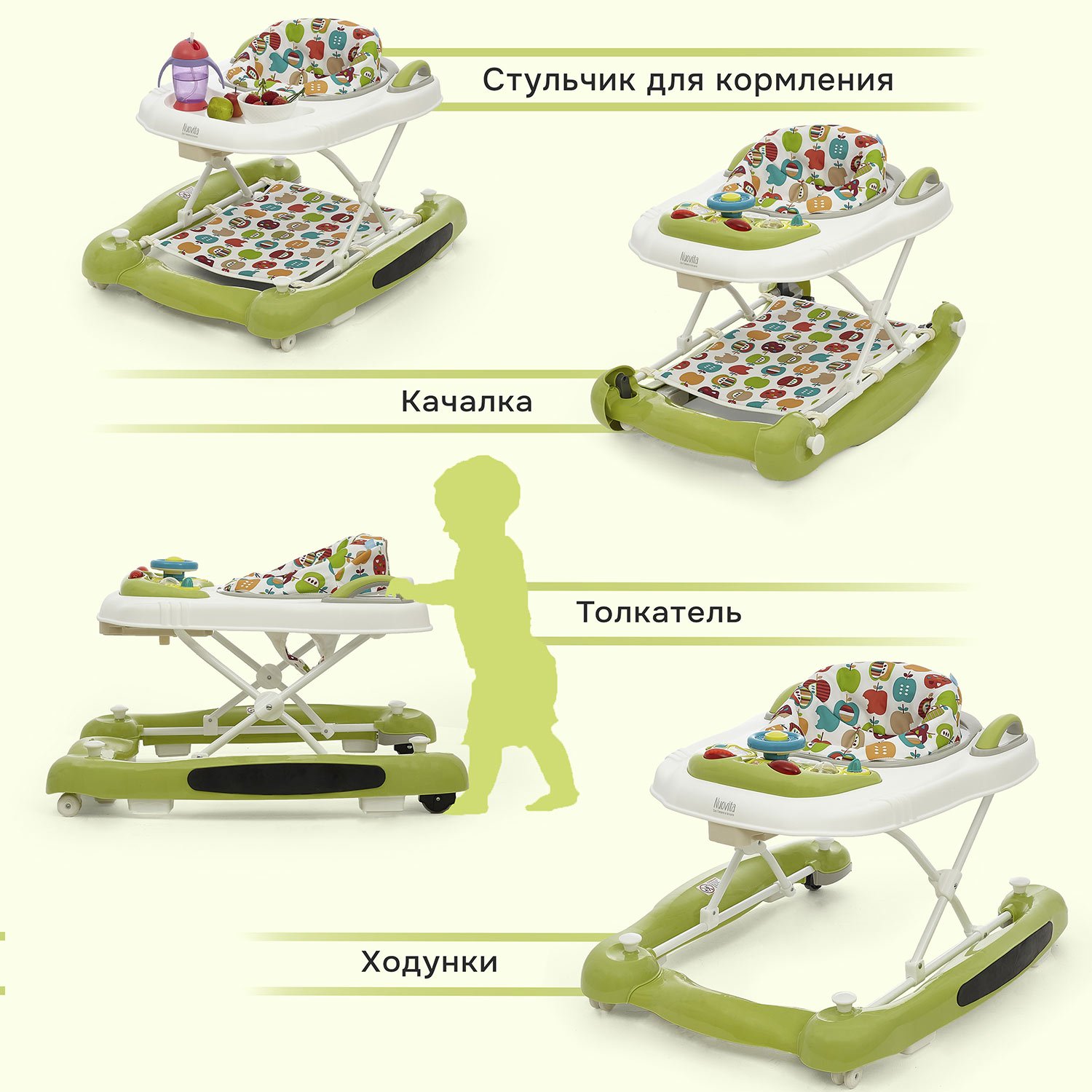 Ходунки Nuovita Chance зеленый - фото 16
