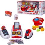 Игровой набор Abtoys продукты, прилавок, касса, тележки и корзинки