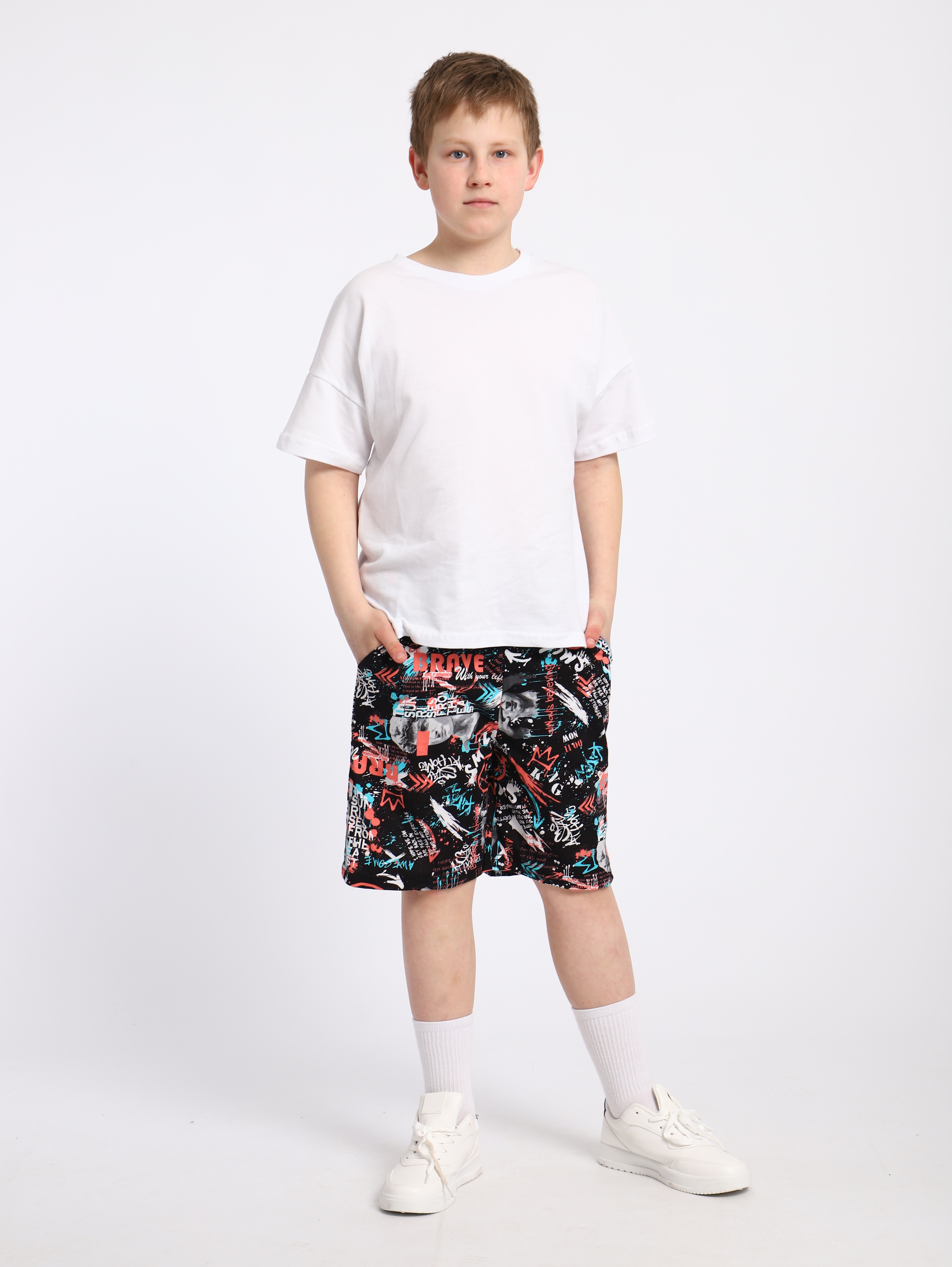 Шорты ЛАДОШКИ Шорты Федор черный граффити - фото 10